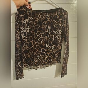 Express Animal Print Long Sleeve Top